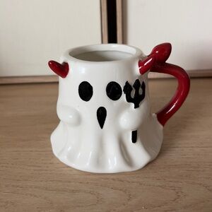 Ghost Ceramic Mug - White and Red